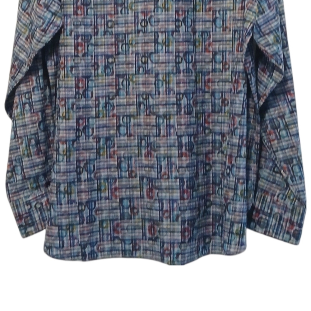 Visconti Black -NWOT Multi Colored Geometric Pattern, Long Sleeve, - Picture 8 of 8